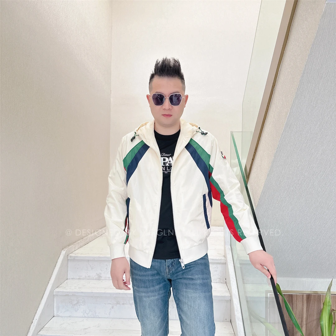 春夏款JF两侧多色拼色轻奢高端男士上档次休闲外套男装夹克外衣