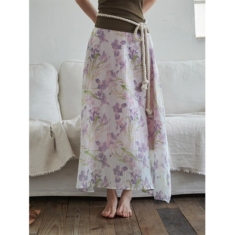 About Passion · 紫鸢尾碎花半身裙