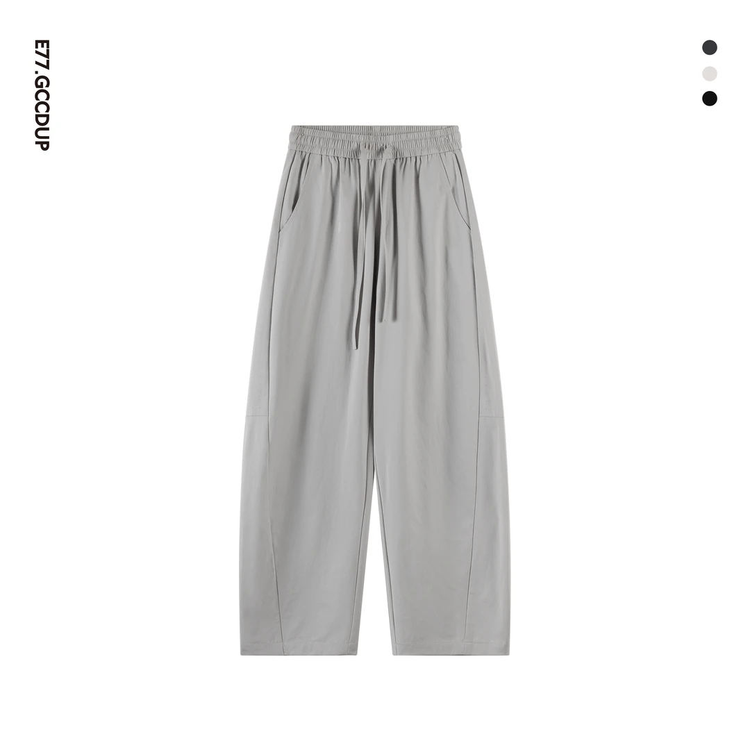 夏季新款直筒百搭休闲裤简约宽松设计感高级感男装时尚长裤90197