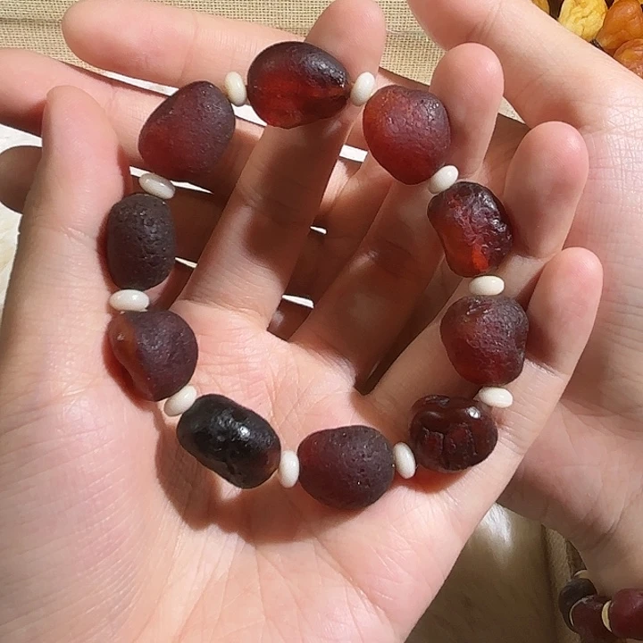 琥珀未镶嵌手链蜜蜡海漂手串