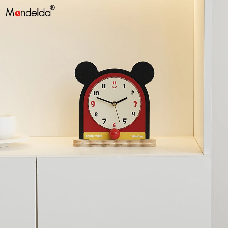 Mandelda卡通创意时钟摆件入户玄关摆台式座钟家居客厅装饰品