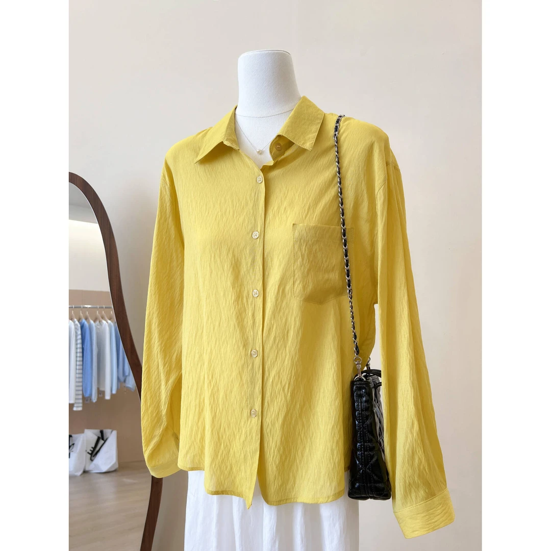 实物太美！不能错过！时尚长袖衬衫女秋季慵懒气质衬衣宽松休闲上衣