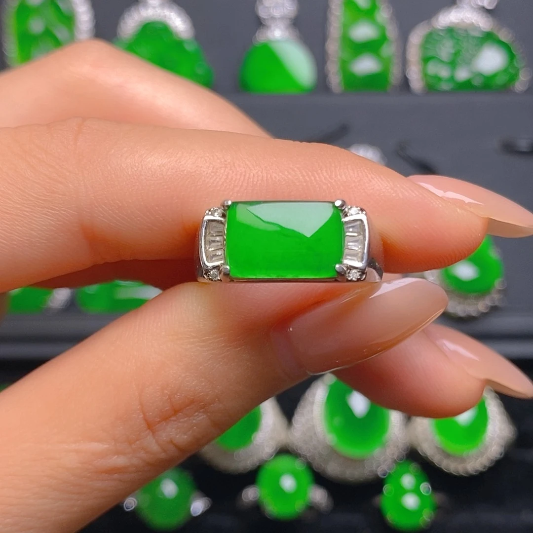 银S925镶嵌戒指翡翠