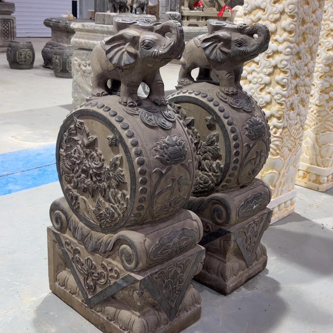 抱鼓石黑青石不包邮