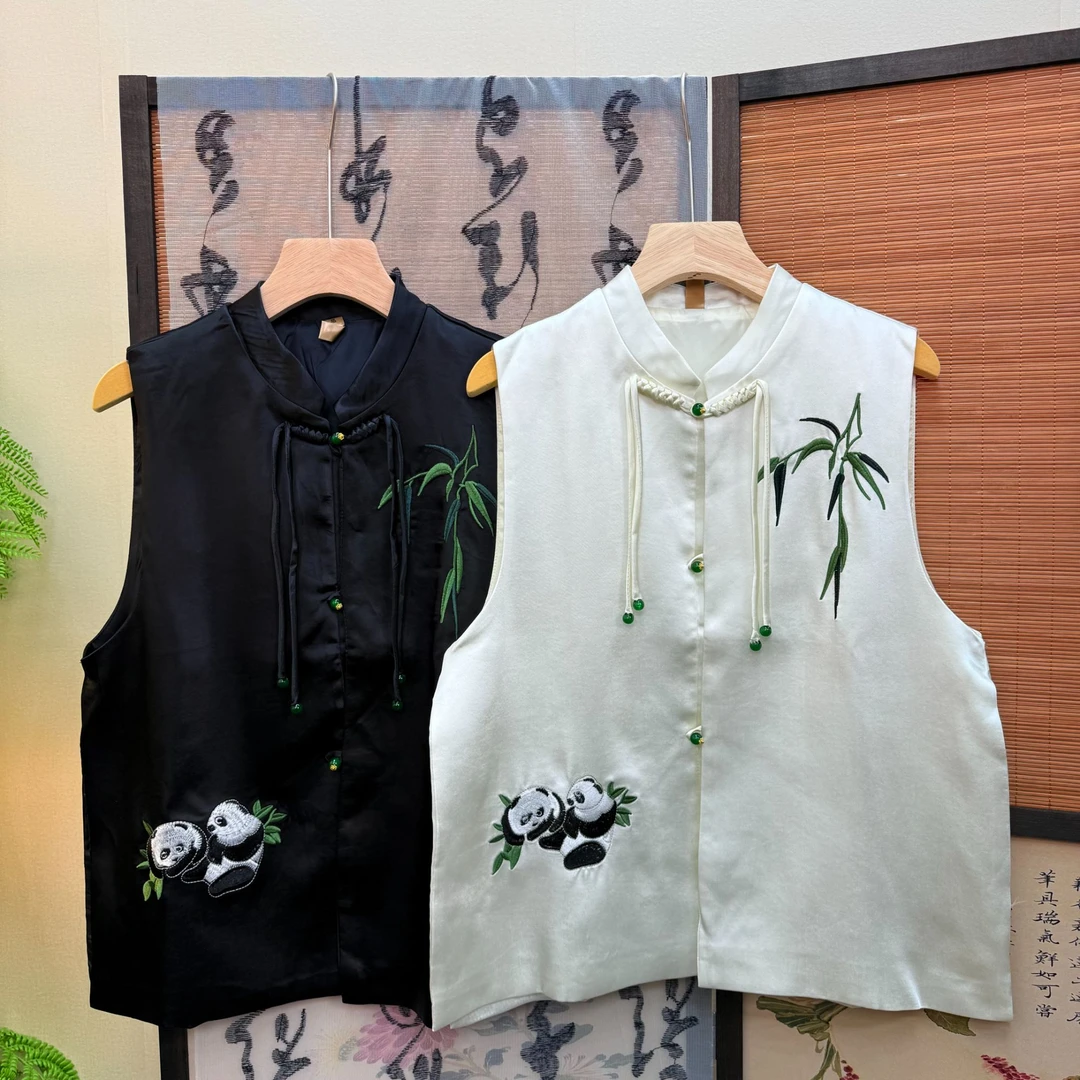 【国宝】新中式国风复古刺绣马甲春季新款时尚气质感上衣女马夹无袖