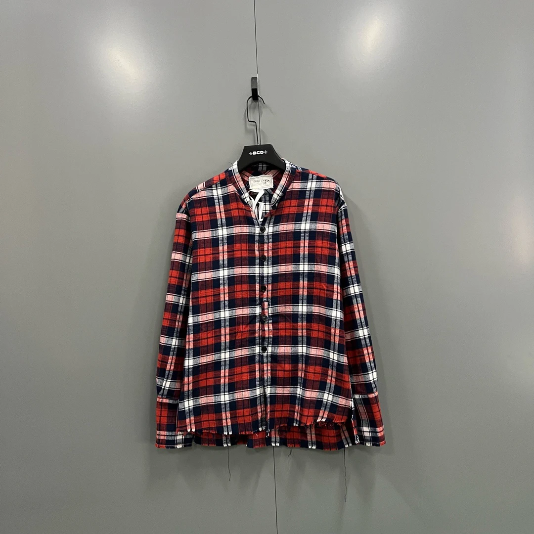 未使用 maje （ll） GREG LAUREN 格纹衬衫 2 3 4 011469