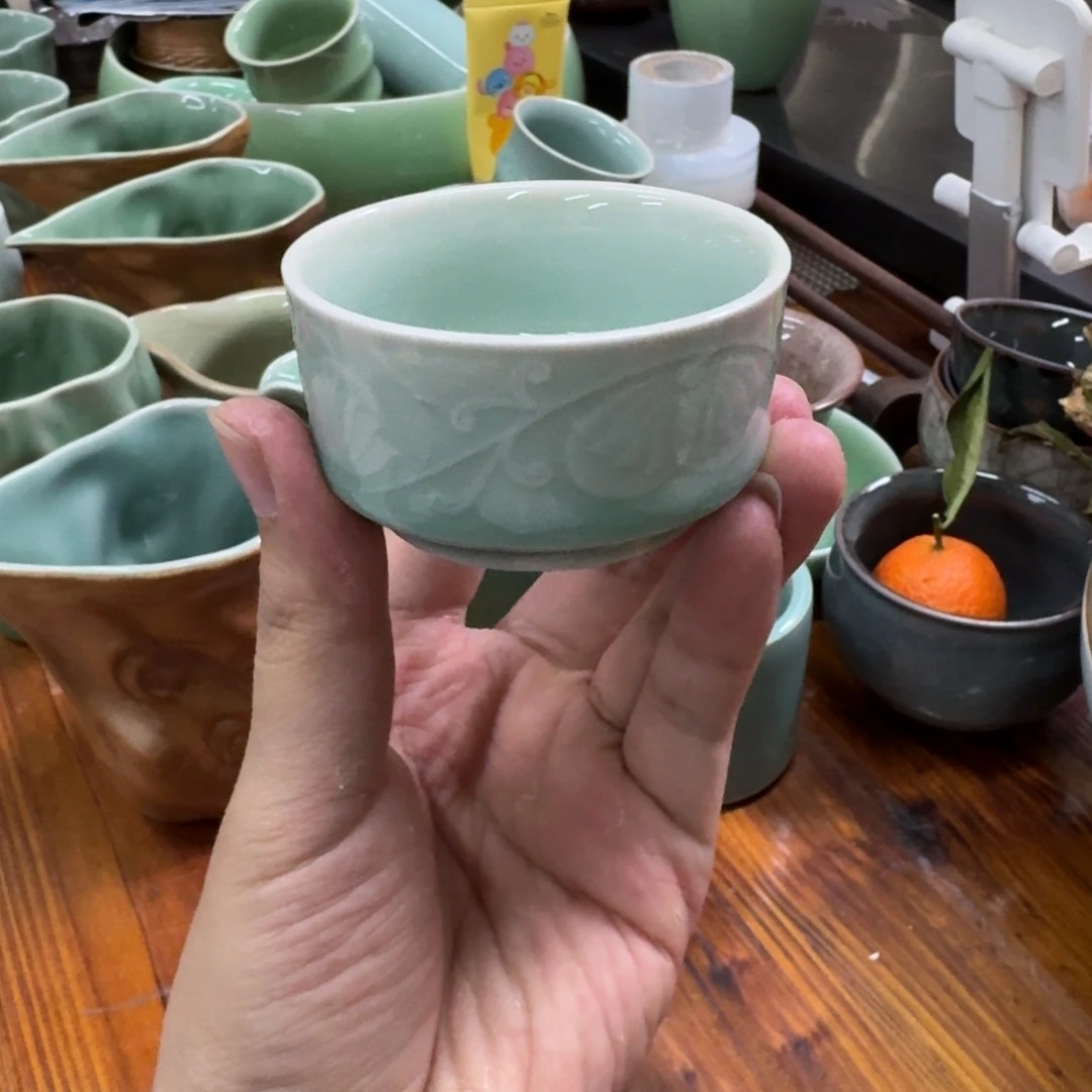 龙泉青瓷茶具微瑕6265