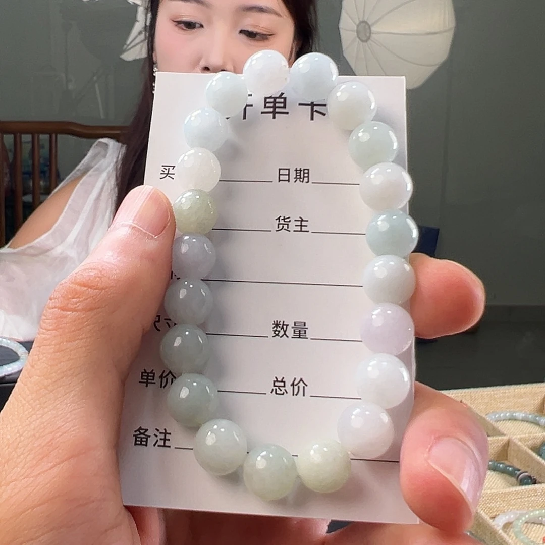 手链翡翠未镶嵌缅甸天然A货翡翠手串7