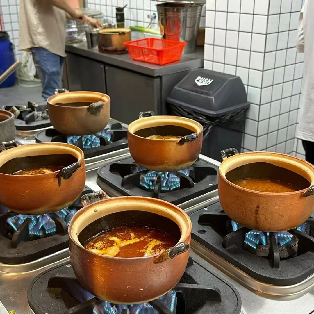 浅砂锅传统老式复古浅锅粗陶土砂锅炖锅火锅大容量餐馆饭店家用