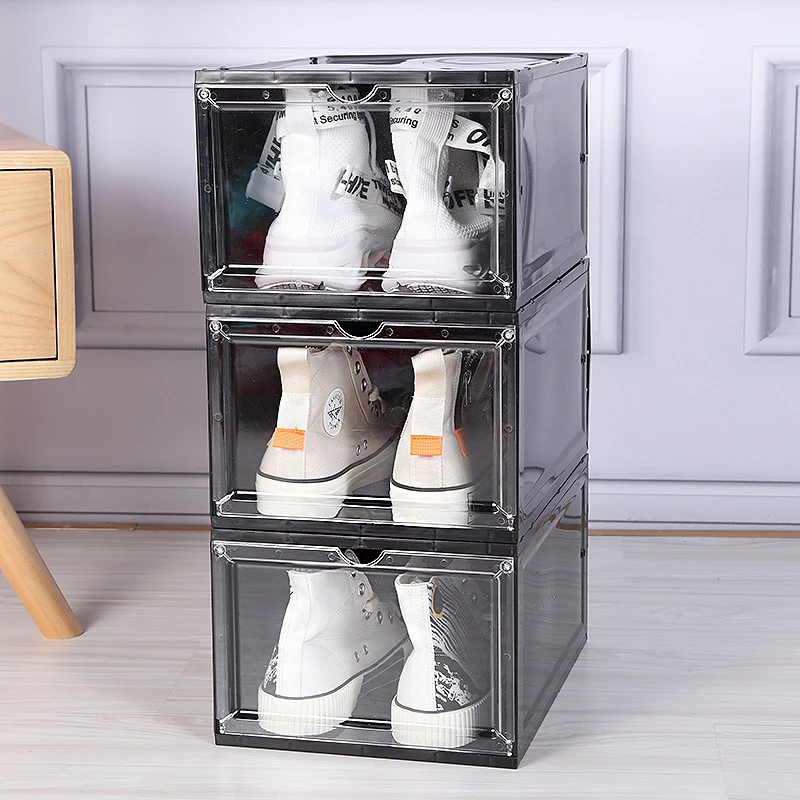 高档加厚硬壳透明塑料蓝球储物球鞋鞋盒收藏展示柜男女收纳盒