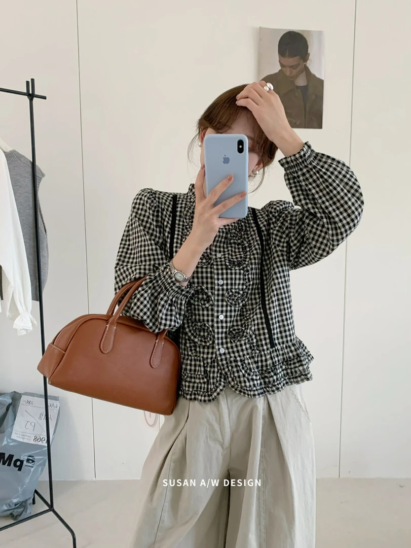 法式设计感小众蕾丝花边立领衬衫女春秋新款宫廷风小衫休闲上衣