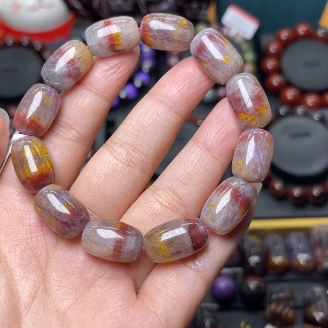 手链未镶嵌水晶极光四色桶珠单圈11mm