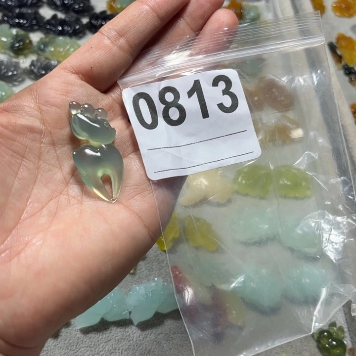 小***9蛇纹石玉合金耳饰