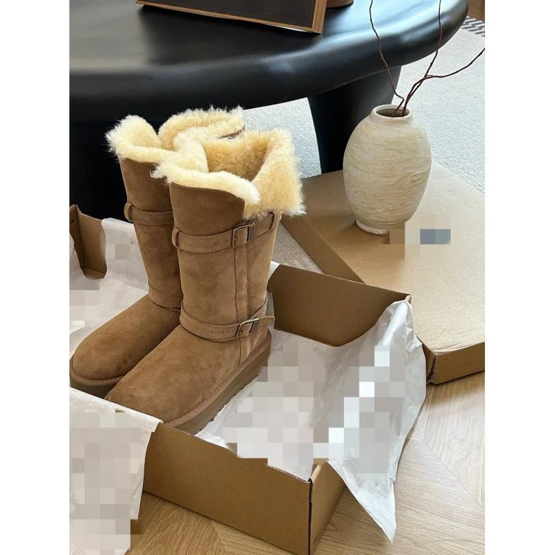 大骑士河南桑坡雪地靴女鞋新款厚底保暖增高短筒雪地靴