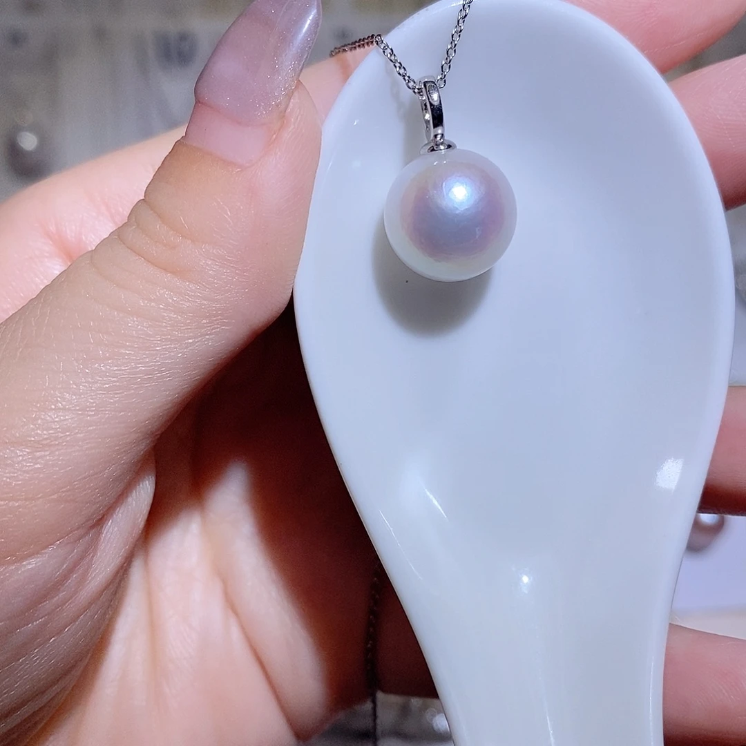 淡水珍珠银S925镶嵌吊坠(赠链)s y