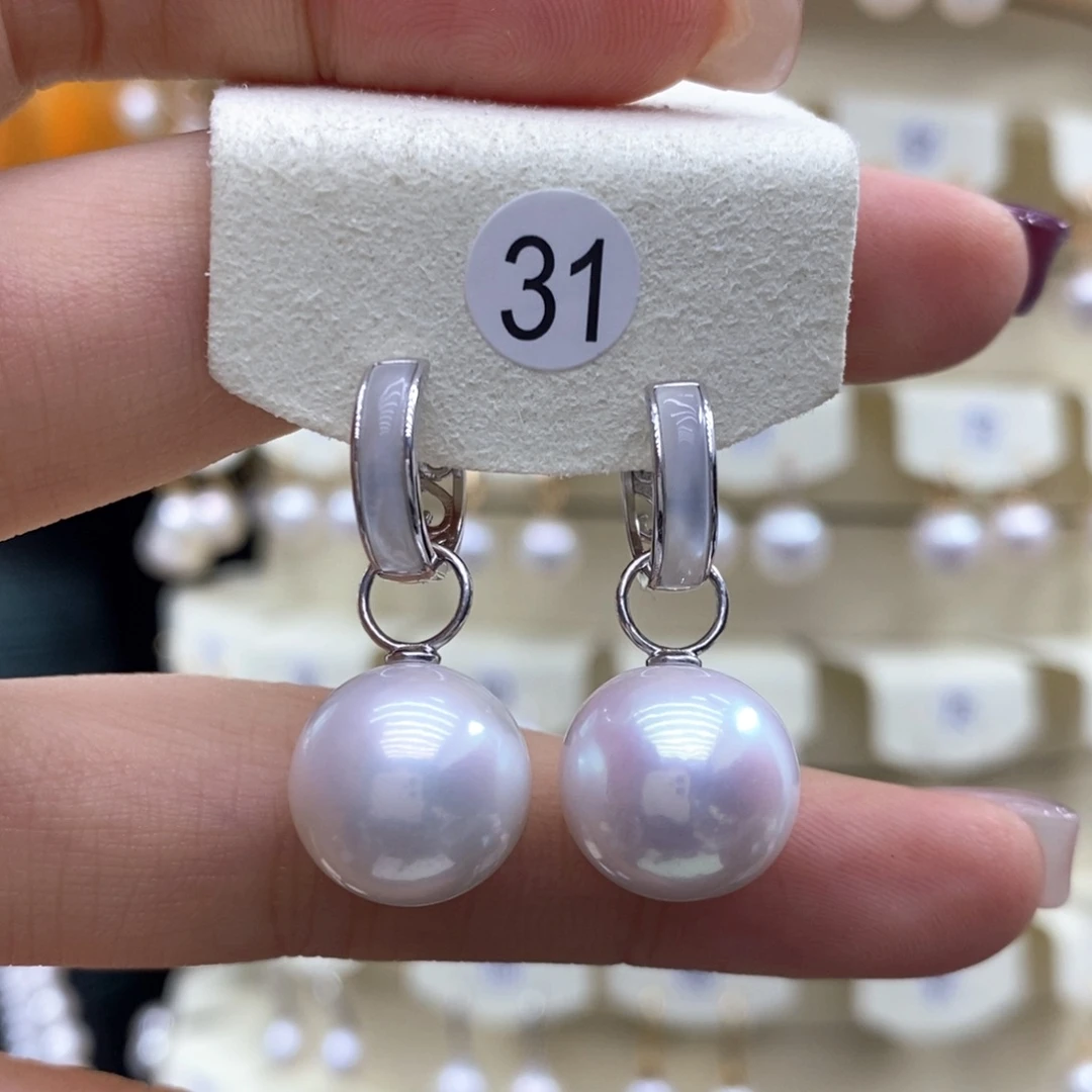 淡水珍珠耳饰银S925镶嵌
