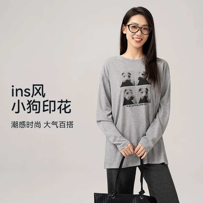 KG运动长袖罩衫秋款女款休闲长袖T恤外穿慵懒风瑜伽服上衣6451