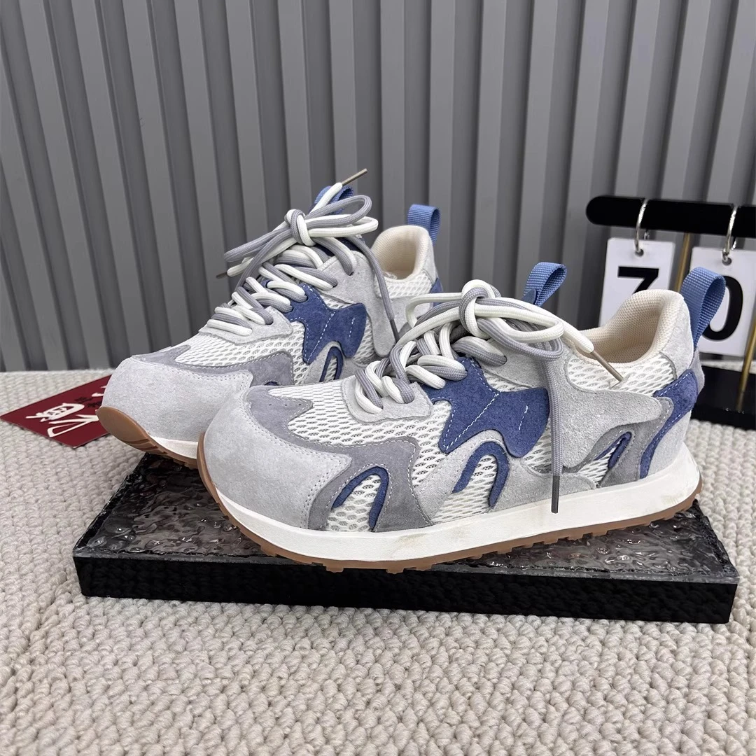 欧货爆款软底丑萌鞋女德训鞋2025夏季透气时尚拼色百搭运动阿甘鞋