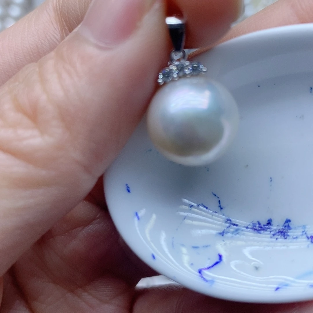 银S925镶嵌吊坠淡水珍珠