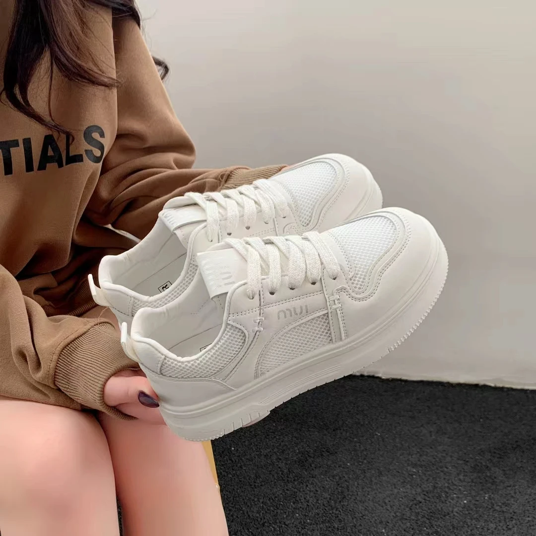 书玥家 K60小白网鞋女款轻便增高百搭显脚小运动休闲透气学生板鞋