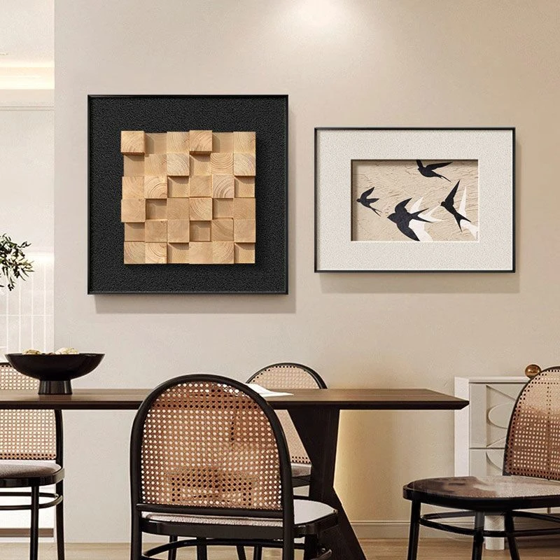 复古风立体砂岩客厅沙发背景墙装饰画抽象高级感餐厅卧室挂画