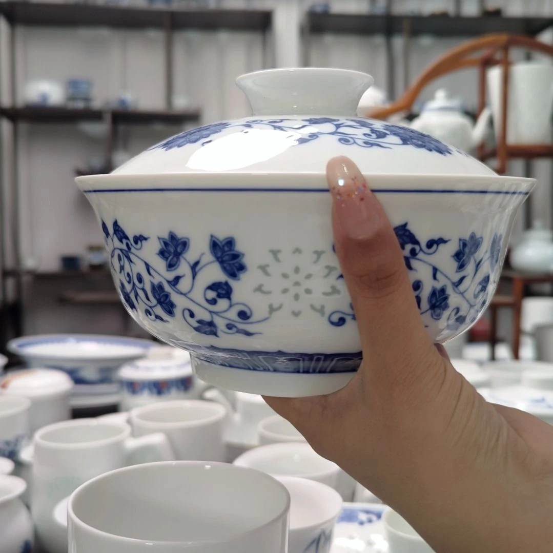 瓷万寿莲7寸盖锅一个景德镇