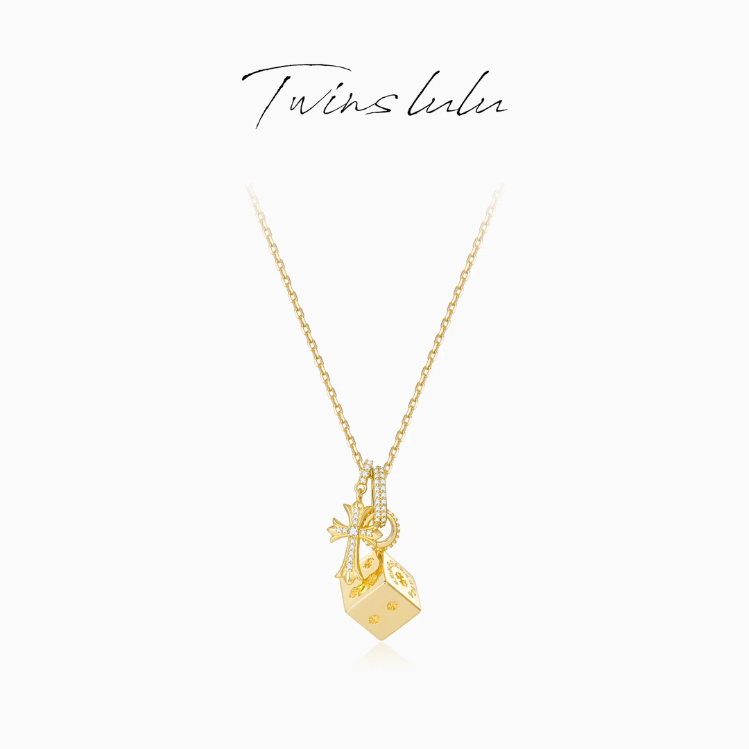 TWINS LULU 【骰子】双十二时尚百搭复古风方块项链TSJ7771