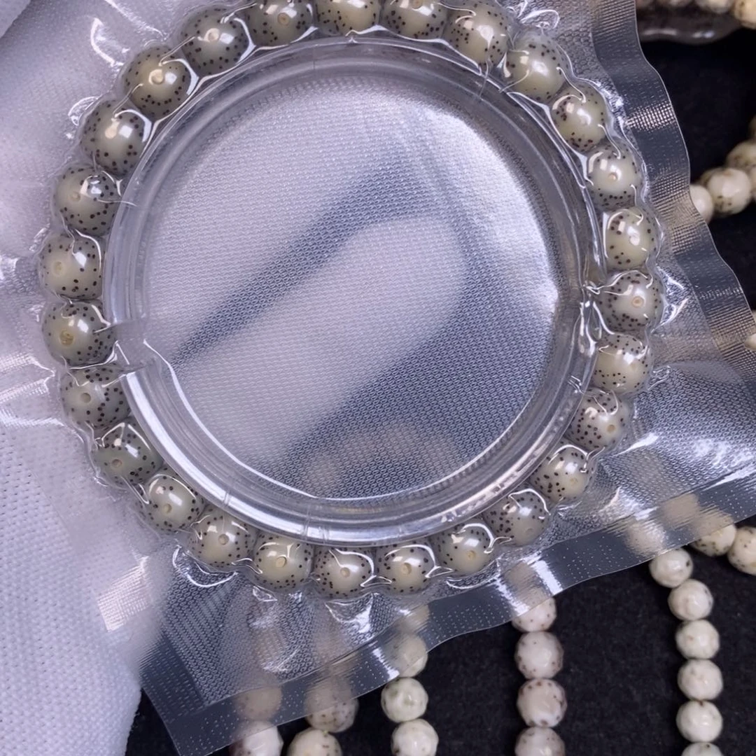 星月菩提吊坠月留白桶珠单圈9*8