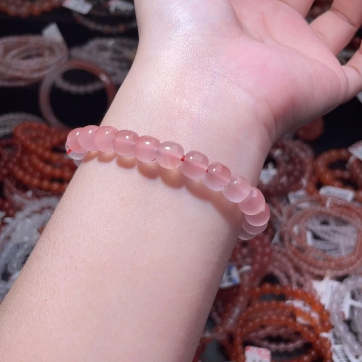 南红玛瑙未镶嵌配饰8咪单圈冰粉老型2113