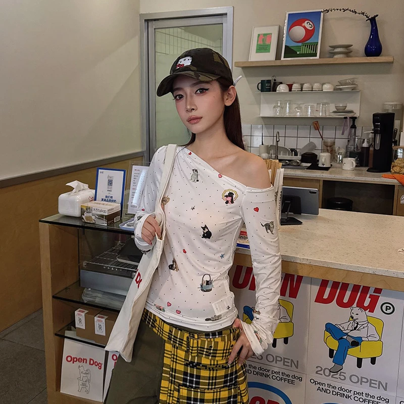 【Alexia Sandra】新品25秋冬宠物派对修身弹力上衣女