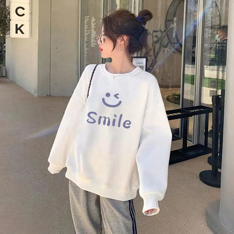 2023新款女士卫衣圆领春秋薄款韩版宽松百搭洋气秋衣女长袖上衣服