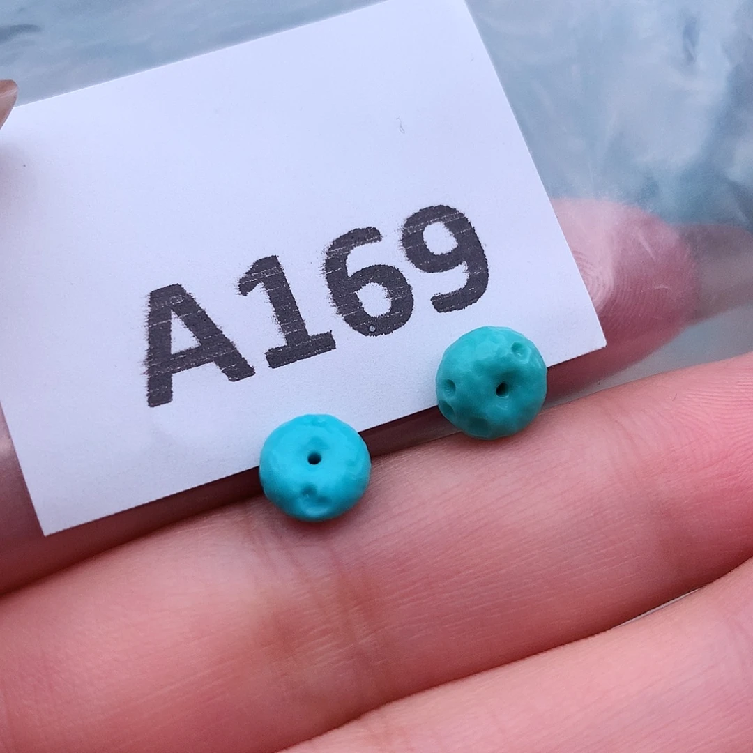 绿松石未镶嵌面包圈一对