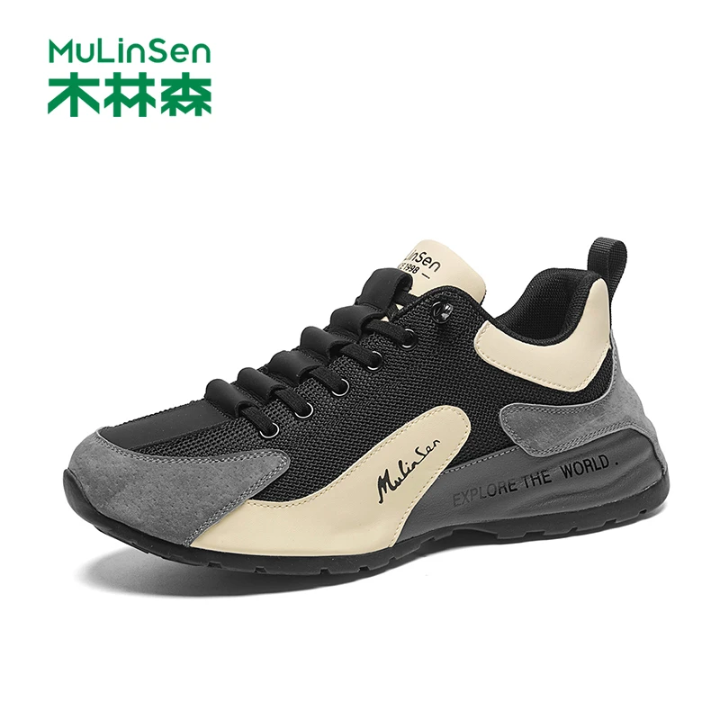 木林森男鞋2025秋季新款网面透气休闲运动舒适软底耐磨男士板鞋
