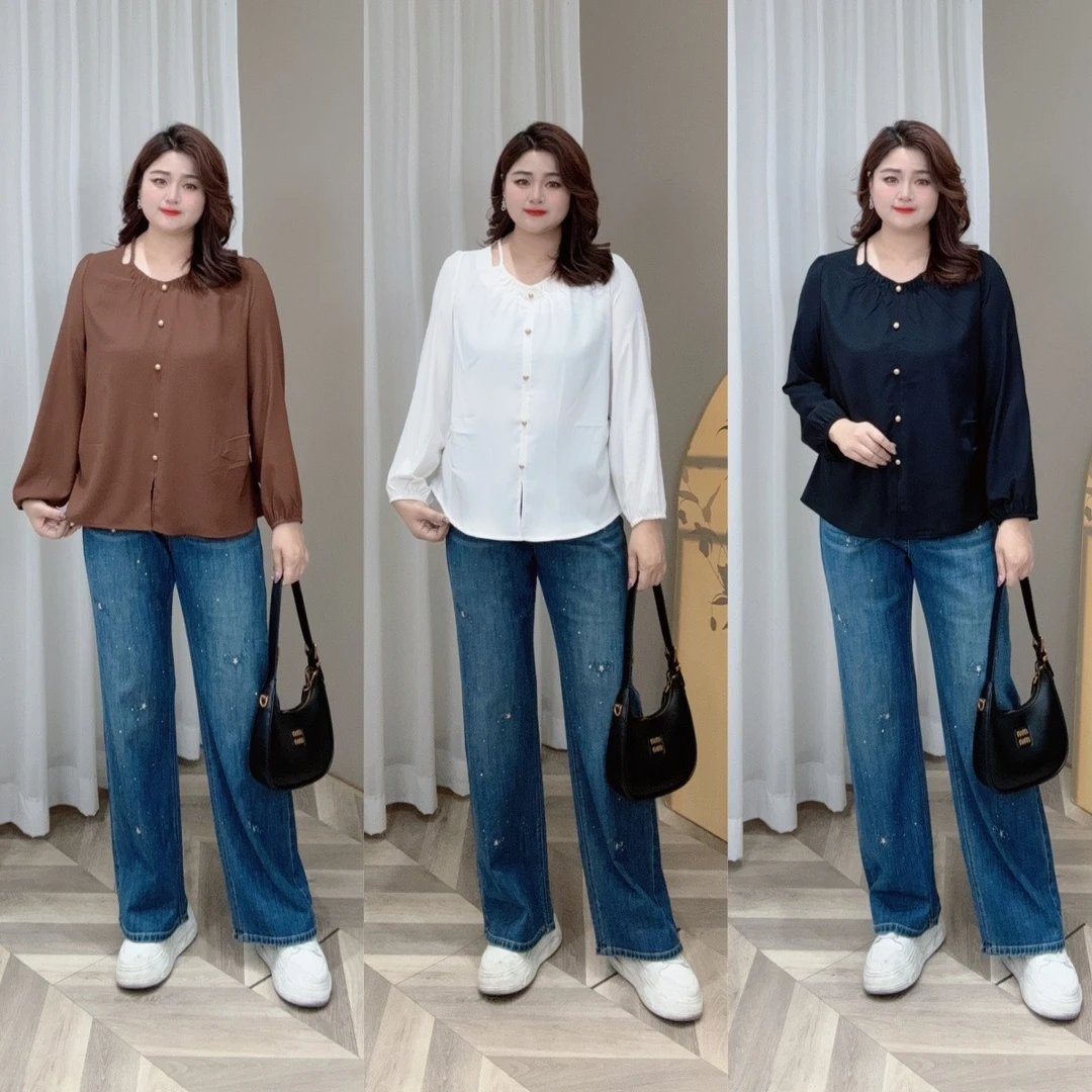 PWD32726【现货仅上衣】2025春季时尚洋气宽松显瘦大码女装【衣长68】