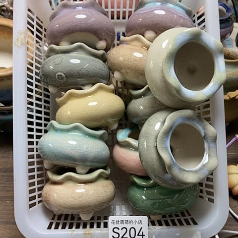 紫砂花盆204微瑕品口径4到4.5左右