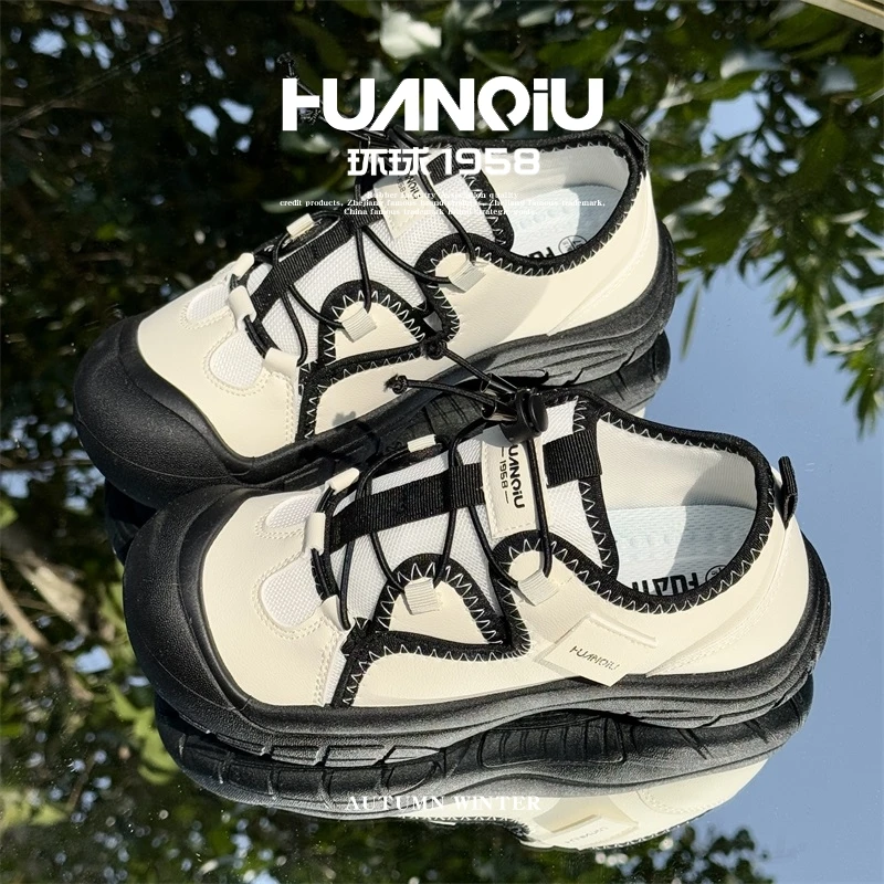 HUANQIU/环球网面玛丽珍鞋女2025夏季爆款时尚潮流百搭丑萌女鞋子