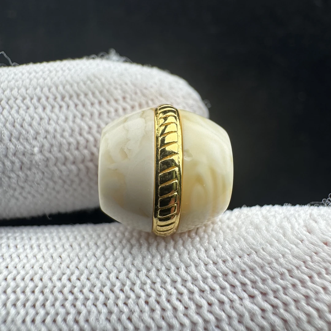 A32-49天然蜜蜡俄料妖花汉堡珠10x9mm S925银 基地发货 假一罚十