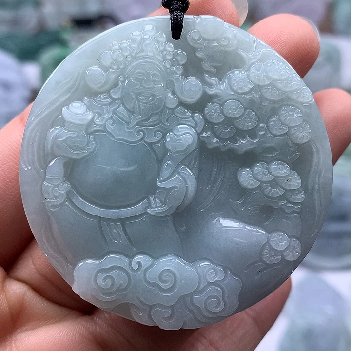 翡翠未镶嵌颈饰财神爷福利