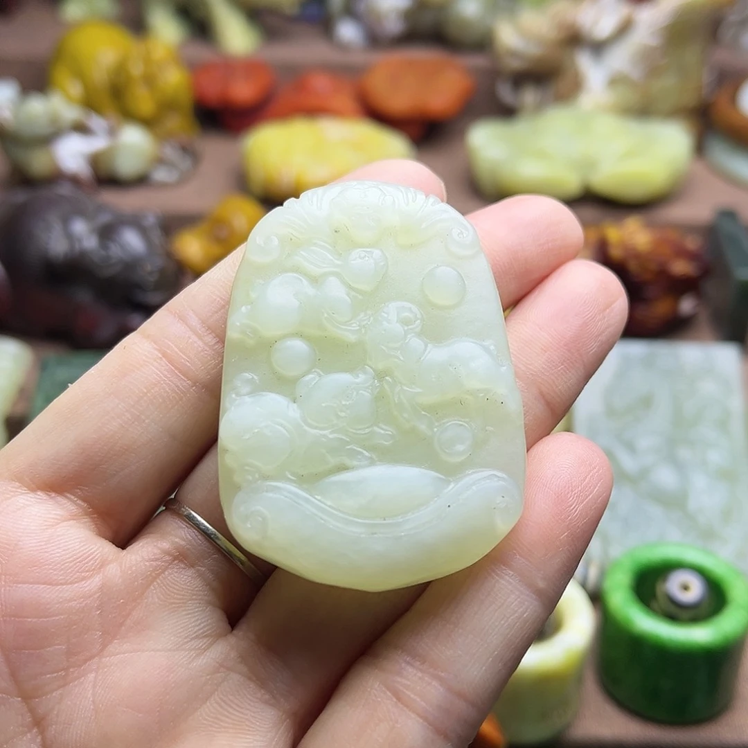 白玉菩提吊坠43。。