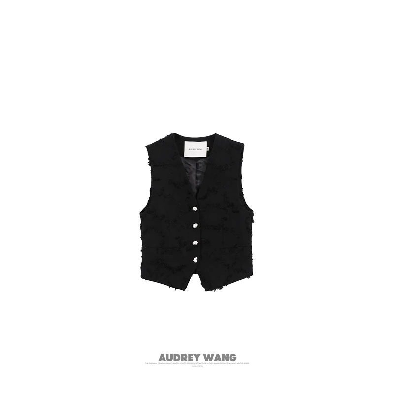 AUDREYWANG立体剪花马甲11005