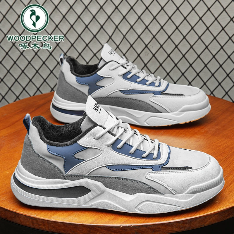 【啄木鸟】正品软底老爹鞋男鞋透气新款冬季百搭2026休闲运动男士鞋