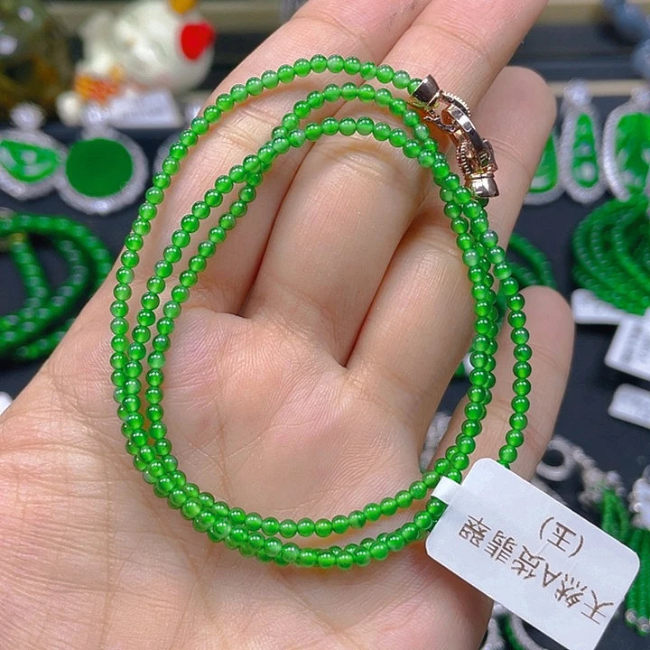 翡翠未镶嵌颈饰翡翠阳绿2.5