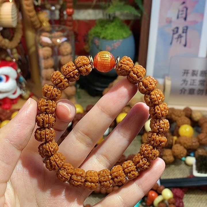金刚菩提手串素**暖125半玉华
