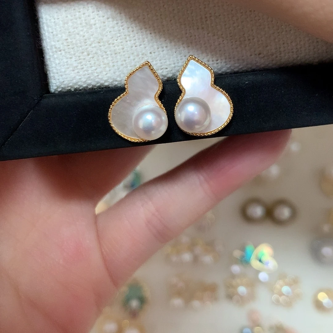 淡水珍珠耳饰合金