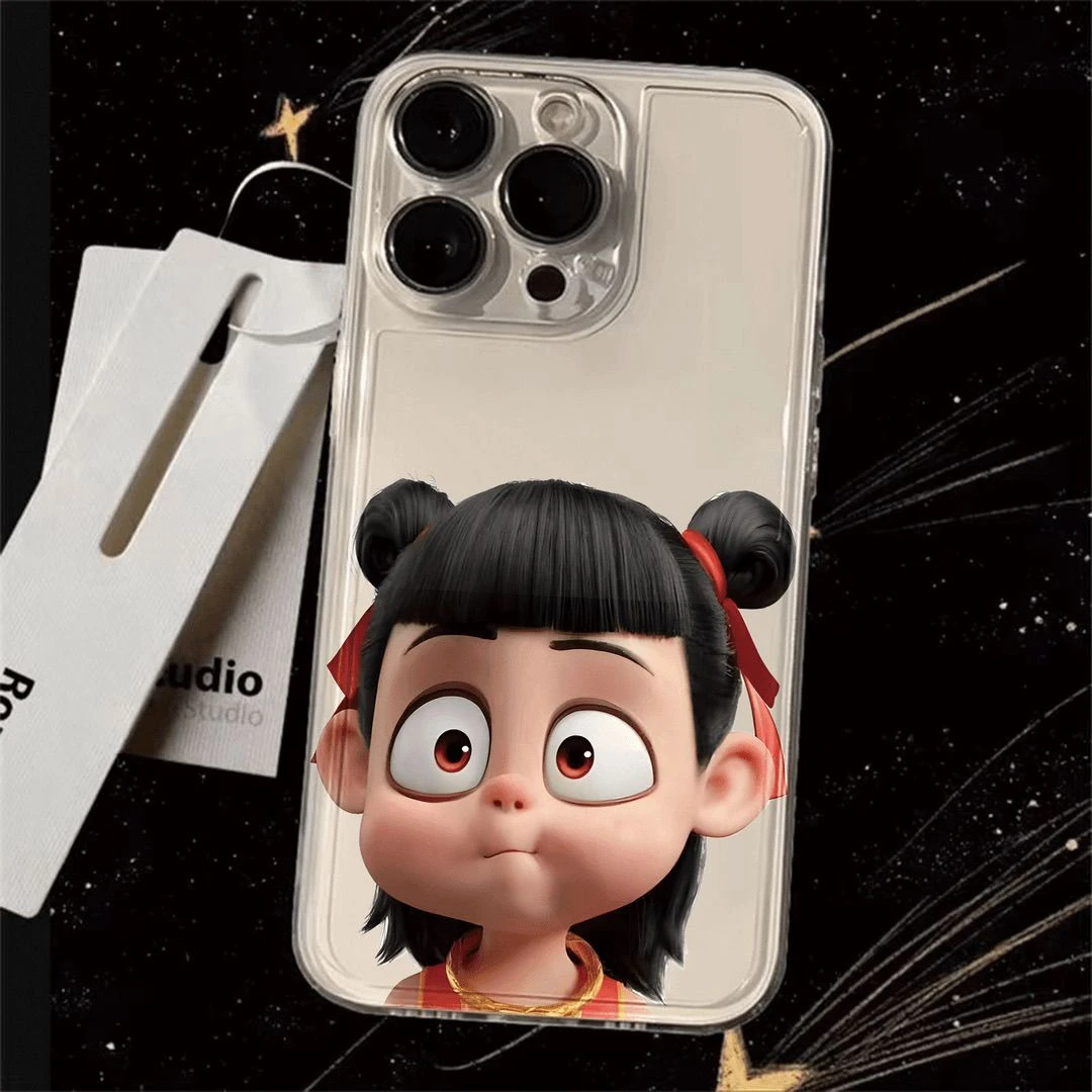大眼睛哪吒适用苹果14PROMAX手机壳iPhone13创意12个性15简约可爱