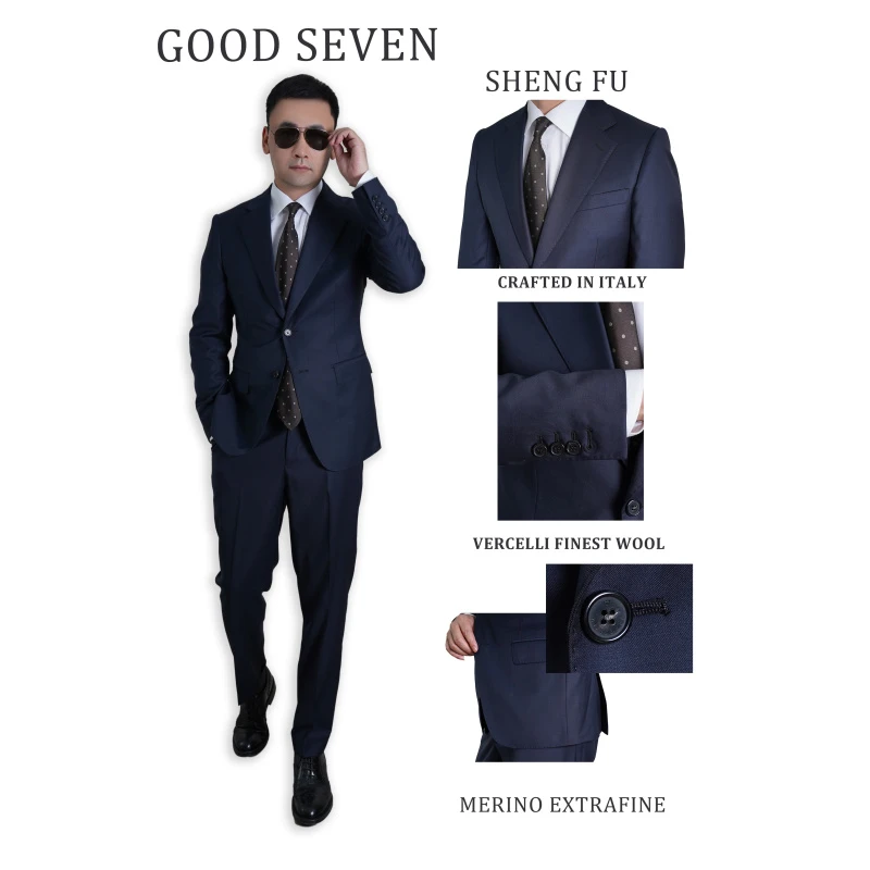 【天哥】休闲商务平驳领藏青色西服套装197659-317001-2