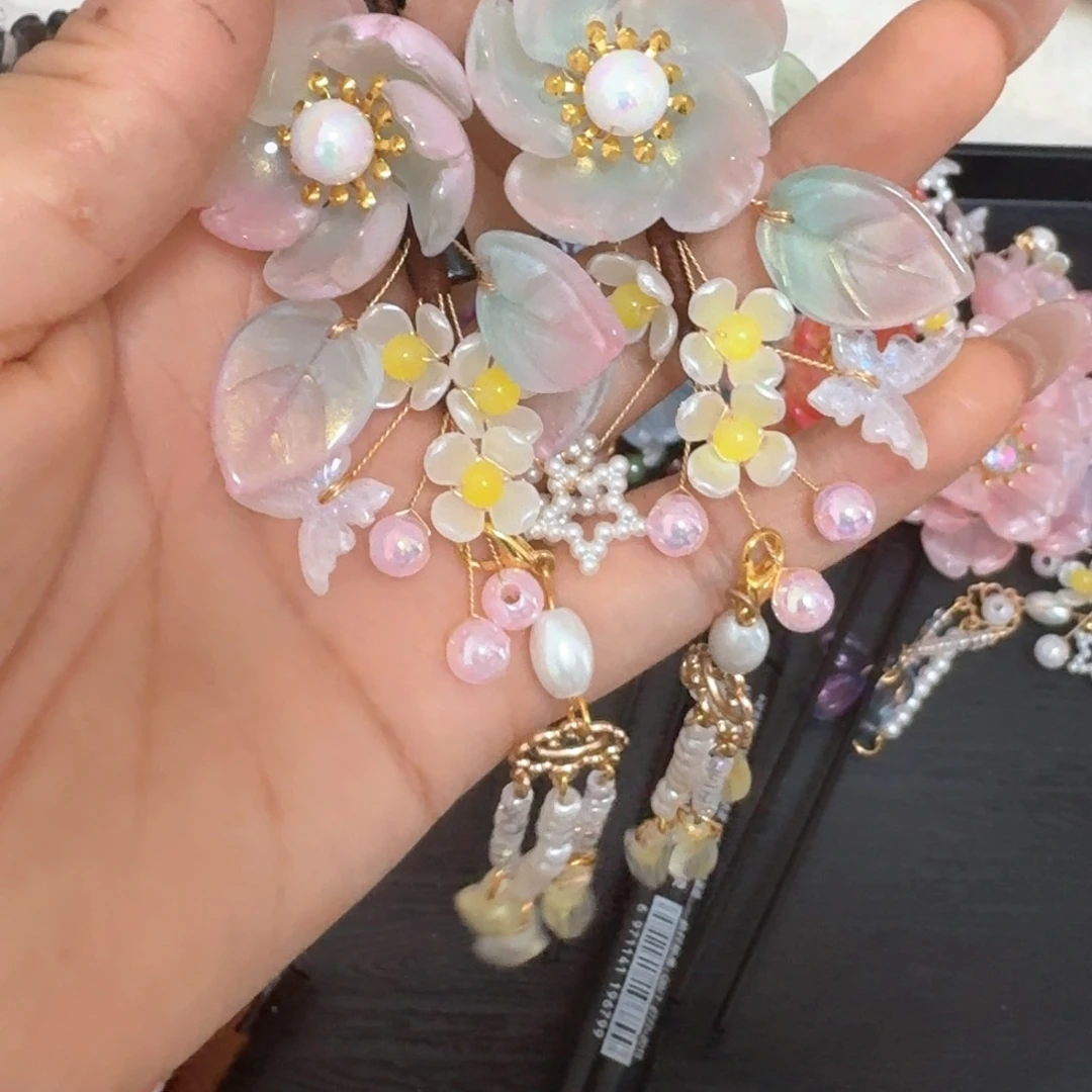 铁合金仿水晶古风发簪琉璃对夹