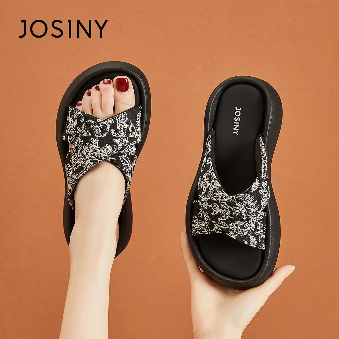 卓诗尼厚底凉拖鞋女2025新款夏季外穿时尚软底舒适一字拖鞋配裙子