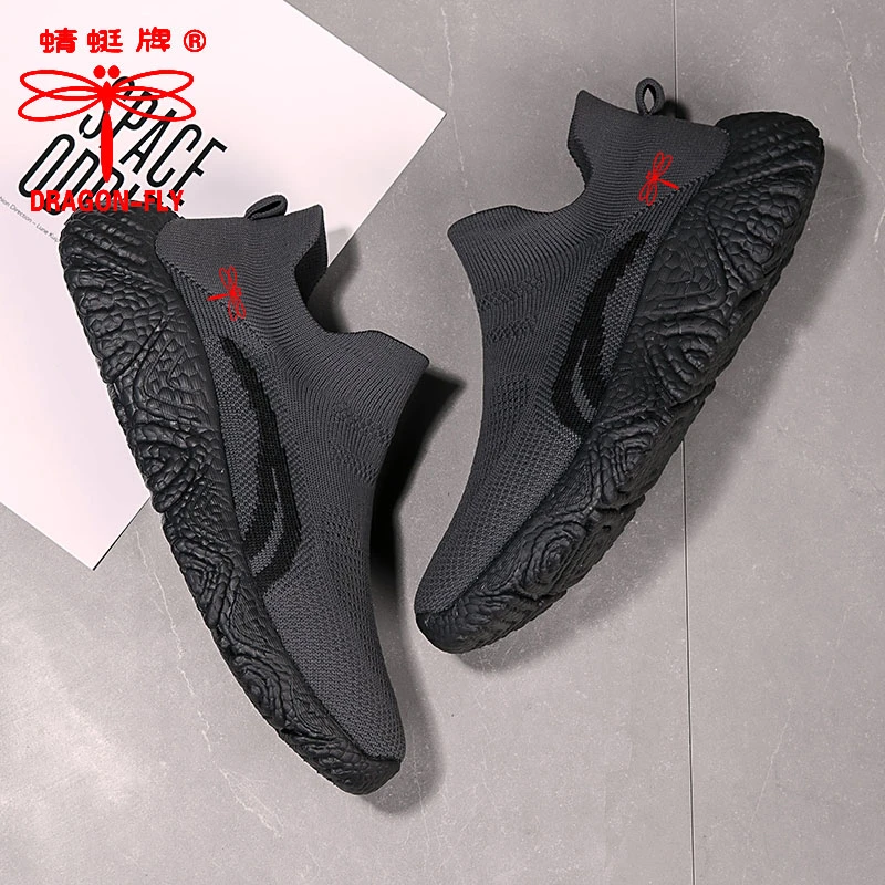 蜻蜓牌正品飞织男鞋休闲百搭跑步网面透气男士轻便潮鞋软底大码