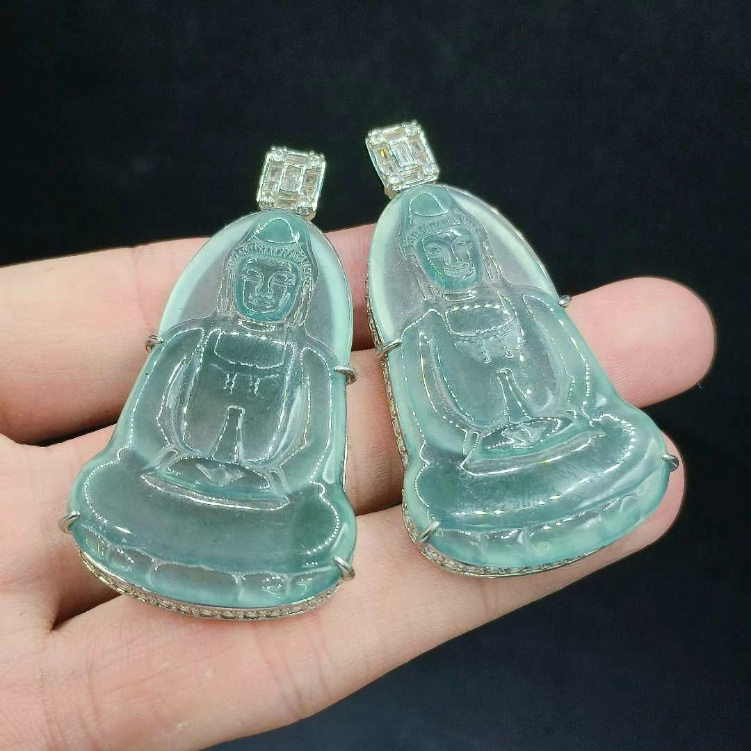 【龙想精选】翡翠观音吊坠赠绳子GL【多样性发其一】约47-28mm
